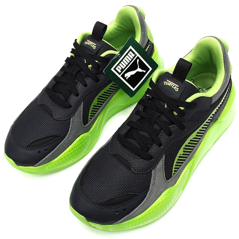 新品 PUMA × TMNT RS-X スニーカー 【サイズ：UK7.5(26.5cm)】 PUMA Black/Leafy Green 402373 01 忍者タートルズ プーマ メンズ 5L/K06237/KOV17/LP/RR/SYM