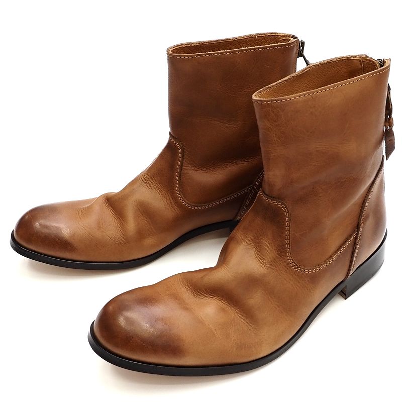楽天市場】新品 PADRONE バックジップ レザーブーツ 【サイズ：40  