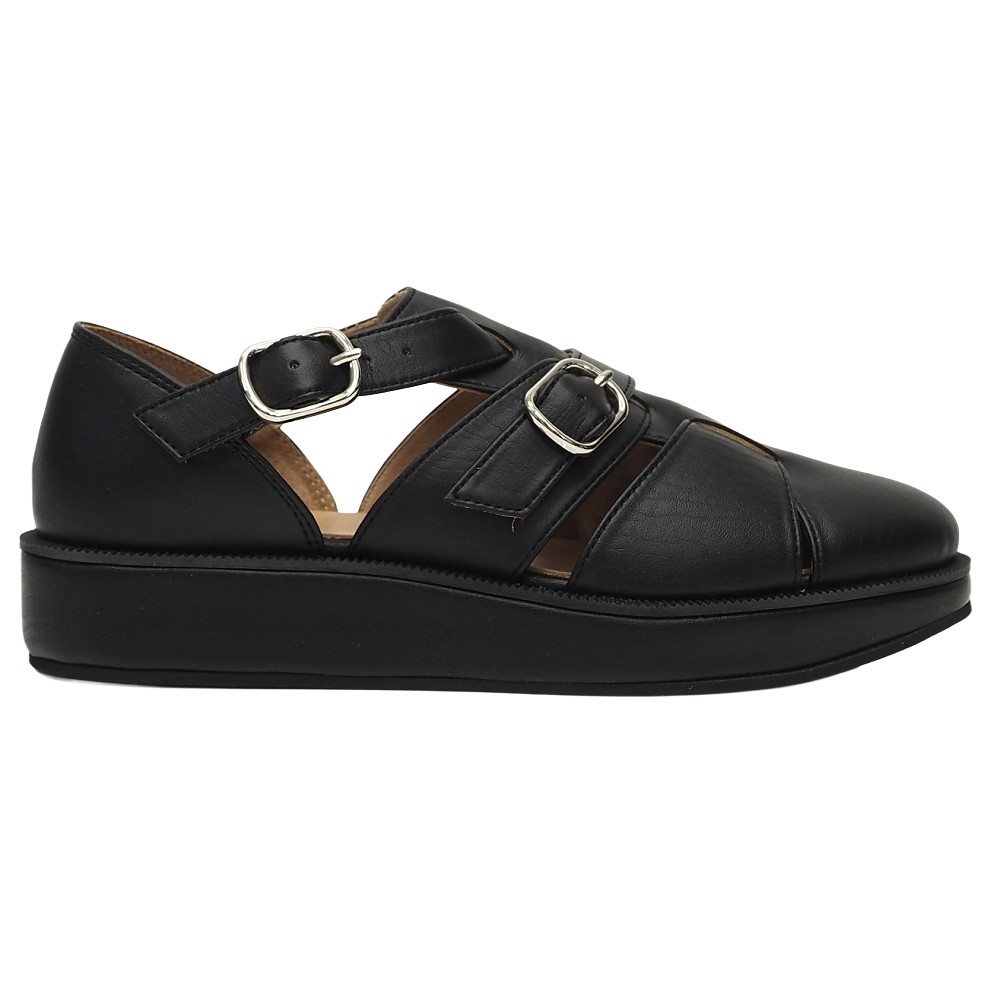新品 RhodolirioN Paltform Fisherman Shoes スニーカー 【大きさ：36】 黒いこと 通貨価値41800円 日本製 ロドリリオン レディース 5L/E07300/LUN03/HM/RR/SYM