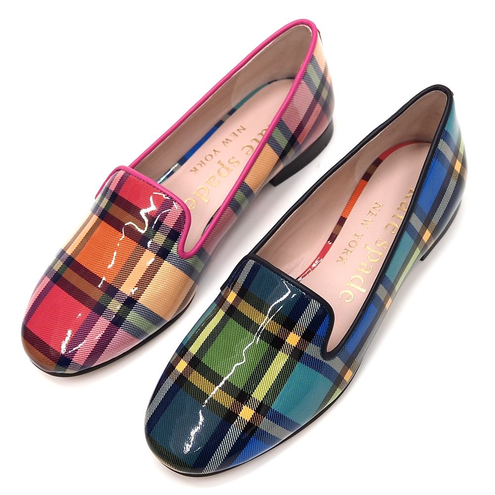 未当て嵌める品 kate spade NEW YORK Lounge Grand Plaid Loafers 置き目毛皮【大きさ：6.5B】 マルチ 木目細かシューズ ケイトスペード レディース 5L/A0716S/ローカルエリアネットワーク03/HM/RR/SYM