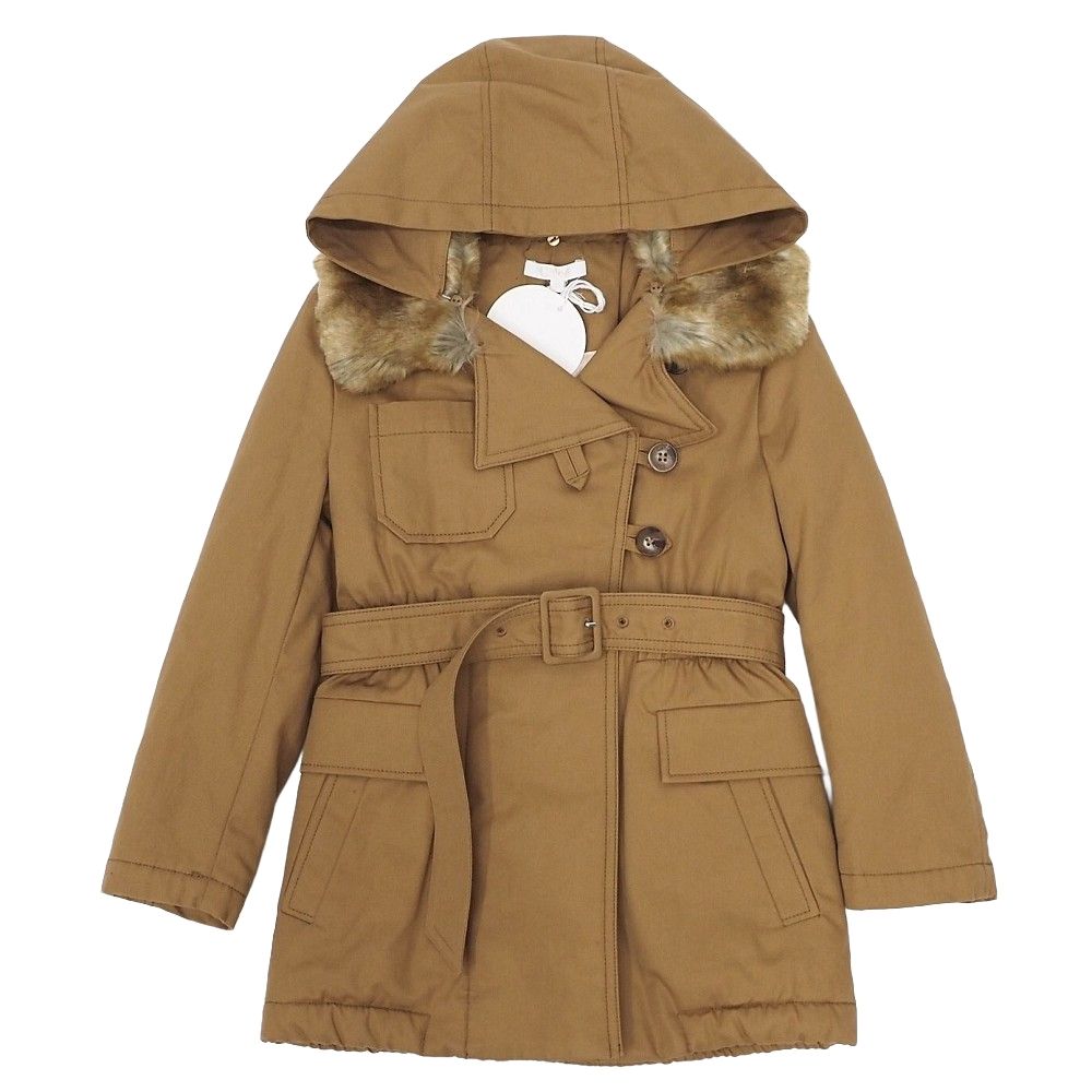 新品 Chloe キッズ 厚地の外套 【大きさ：10A】 ベージュ 必要経費82500円 ガールズ 赤ちゃん服 5WHA/L0651S/KEC13/HM/RR/SYM