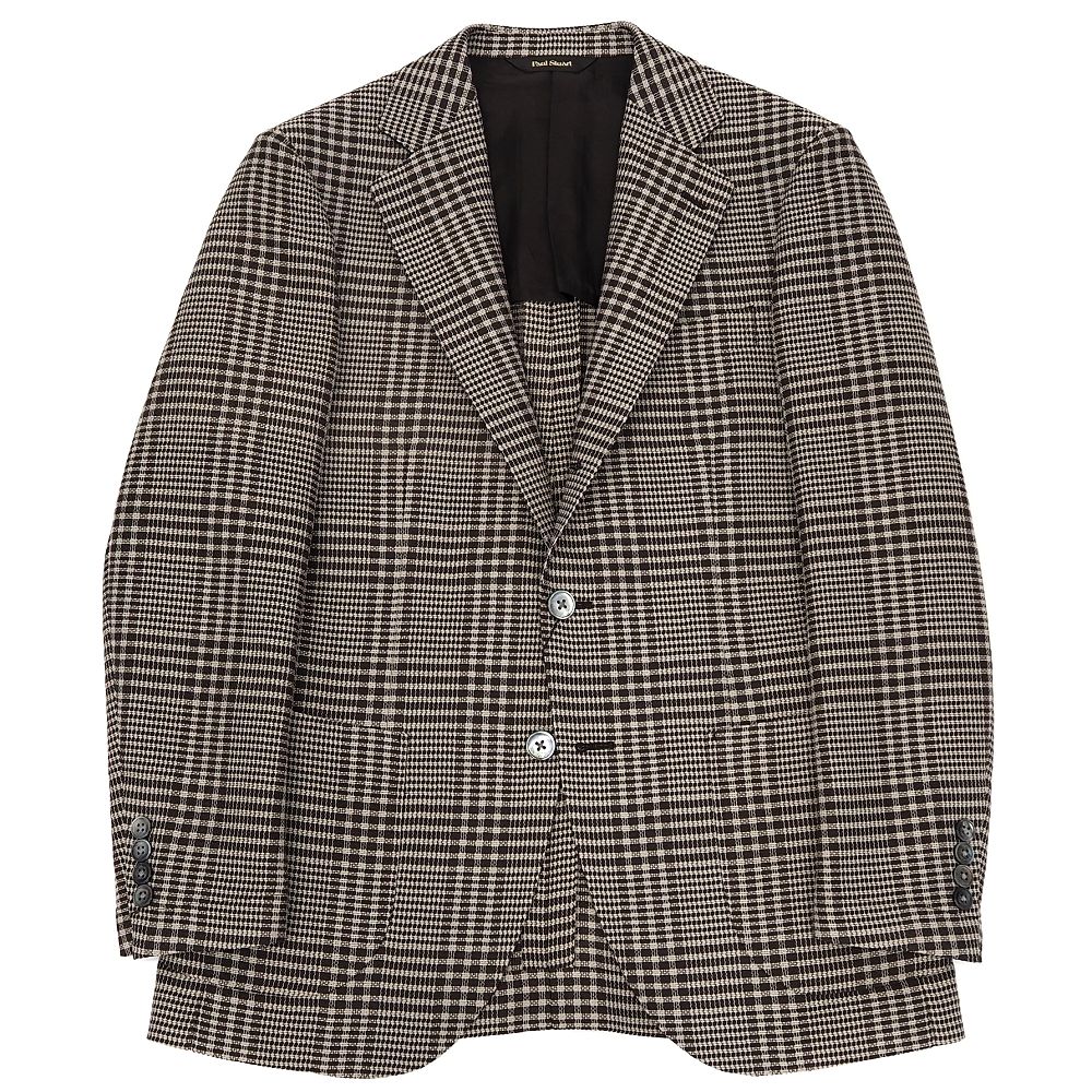 新品 25SS Paul Stuart カラミ織り グレナカートチェックジャケット 【サイズ：44】 ベージュ/ブラウン 定価86900円 J1D27526 ポールスチュアート メンズ 5WHE/A07378/LAN31/LP/RR/SYM｜LOOPSTYLE