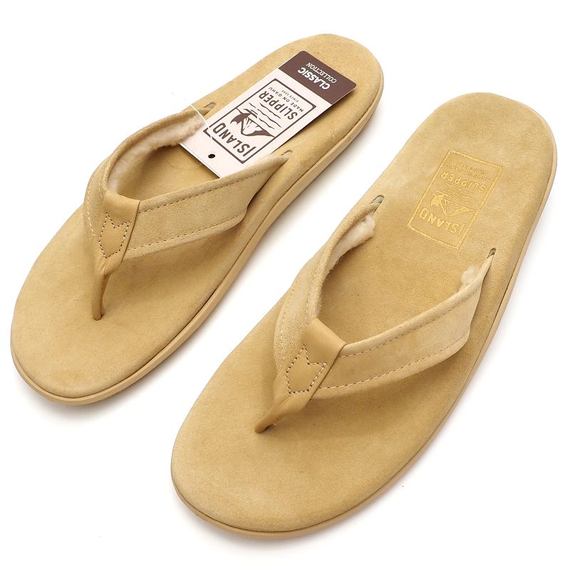 楽天市場】新品 ISLAND SLIPPER ムートンボア レザーサンダル 【サイズ 