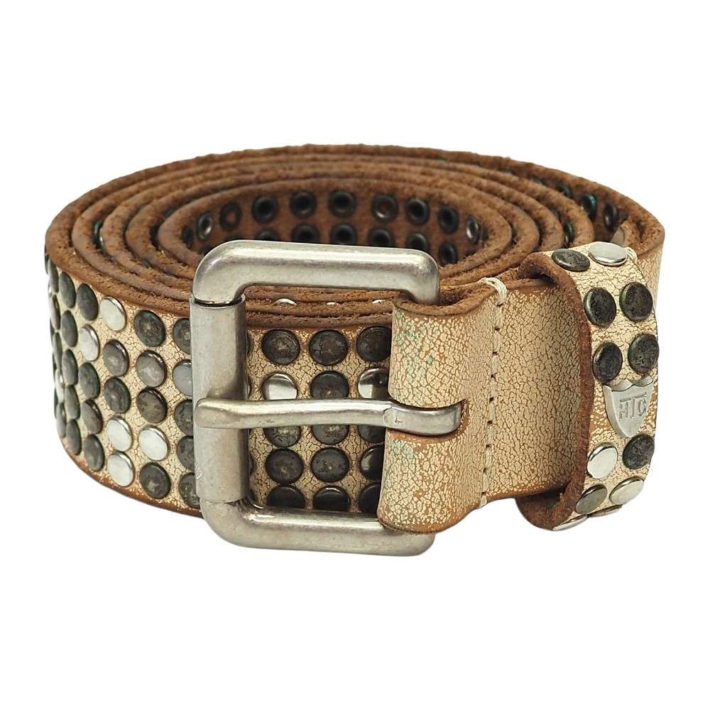 未当て嵌める品 HTC 5000 Studs Belt スタッズ なめし革胴締め 【大きさ：90/36】 白いこと Hollywood Trading Company エイチティーシー メンズ 1CH/E0733s/LAY20/HM/SYM