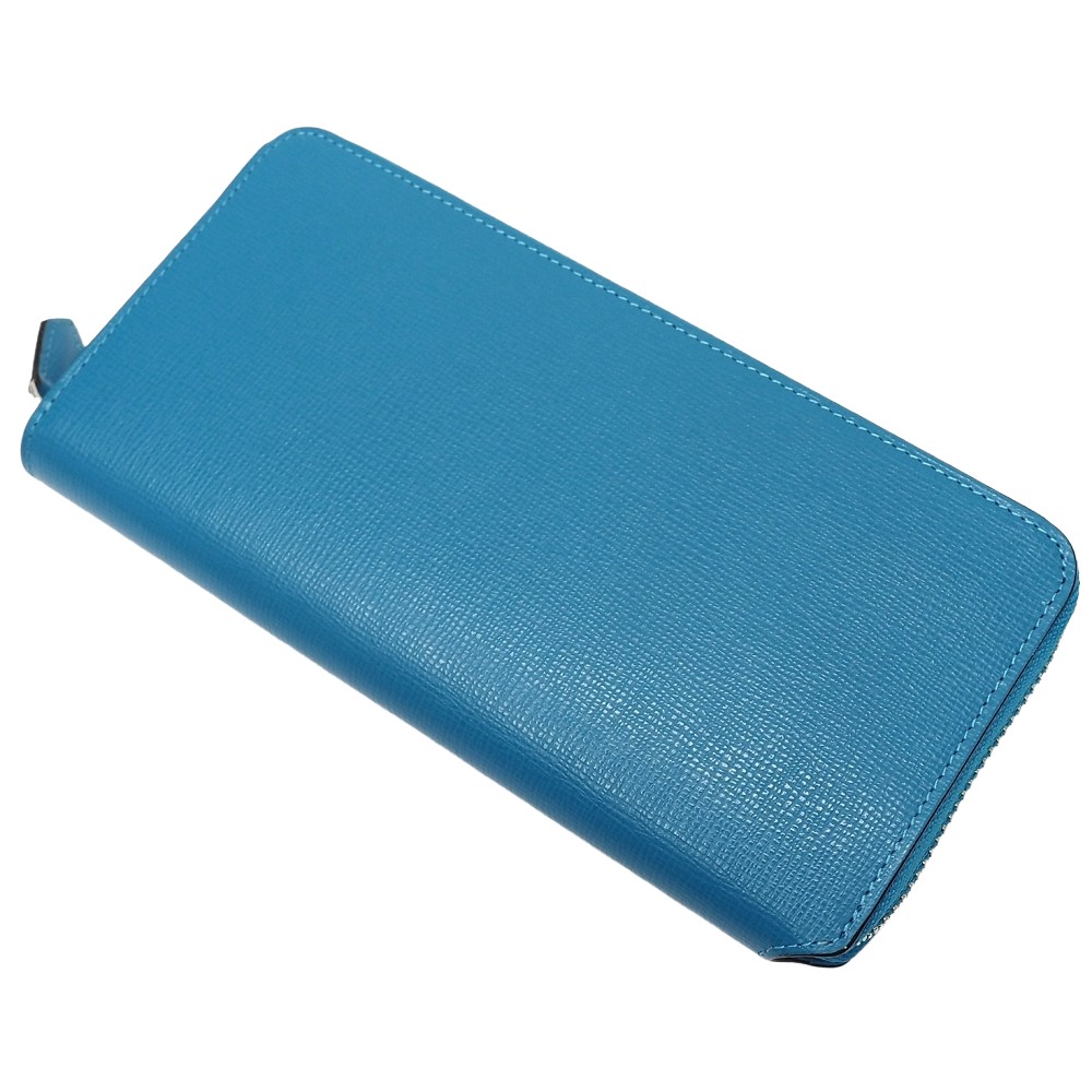 エポイ epoi-ganzoファスナー長財布 ターコイズブルー 購入 牛革