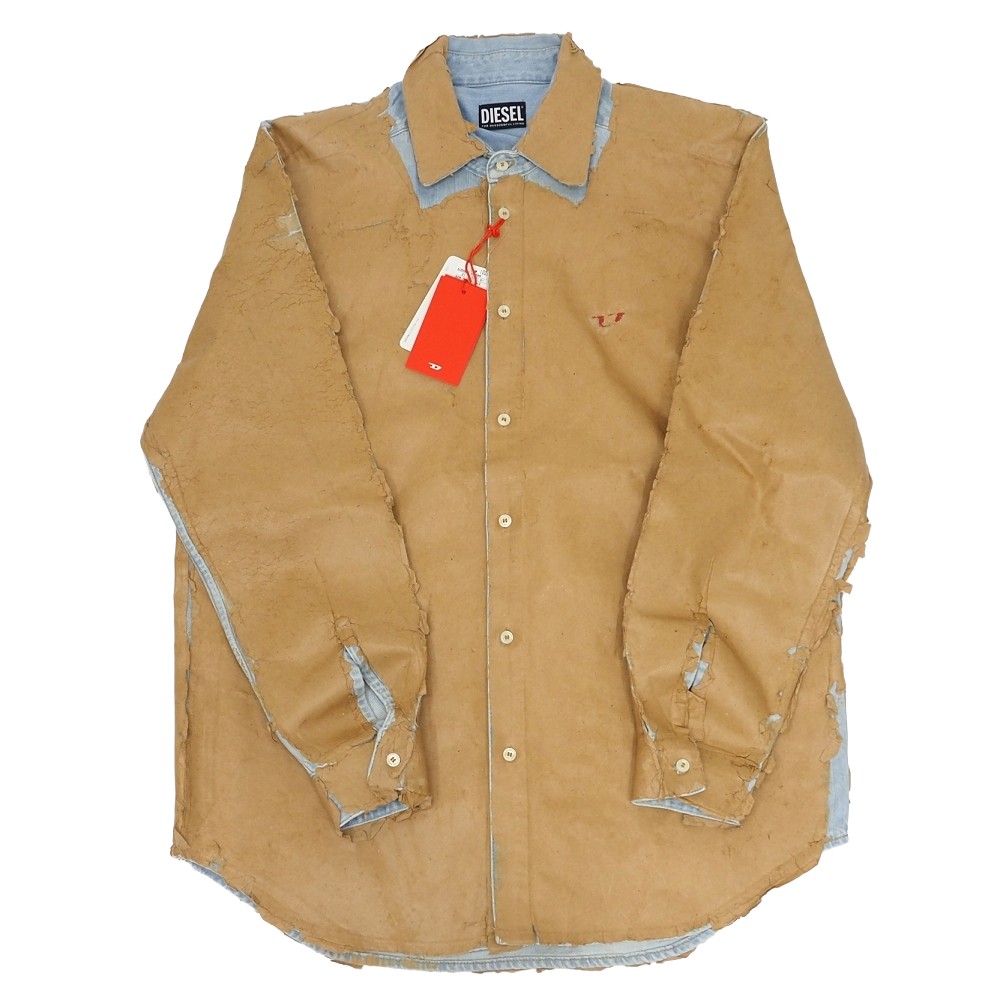 未当て嵌める品 DIESEL D-SIMPLY-FS ピールオフ ジーンズプルオーバー 上衣 【大きさ：S】 ベージュ/サキソフォン青色 通貨価値83600円 ディーゼル メンズ 5WHC/C07145/LAR16/HM/RR