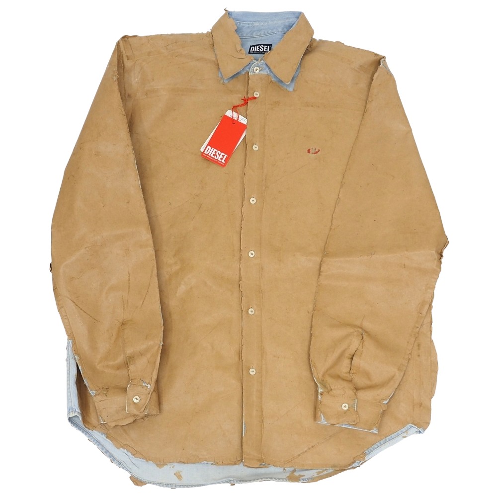 未当て嵌める品 DIESEL D-SIMPLY-FS ピールオフ ジーンズプルオーバー 上衣 【大きさ：XL】 ベージュ/サキソフォン青色 通貨価値83600円 ディーゼル メンズ 5WHC/C07147/LAR16/HM/RR