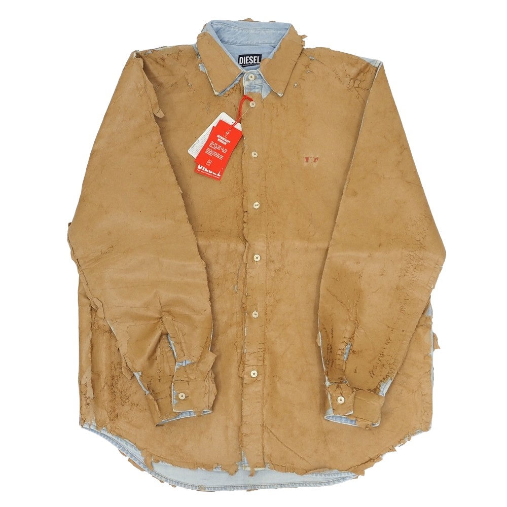 未当て嵌める品 DIESEL D-SIMPLY-FS ピールオフ ジーンズプルオーバー 上衣 【大きさ：M】 ベージュ/サキソフォン青色 通貨価値83600円 ディーゼル メンズ 5WHC/C07146/LAR16/