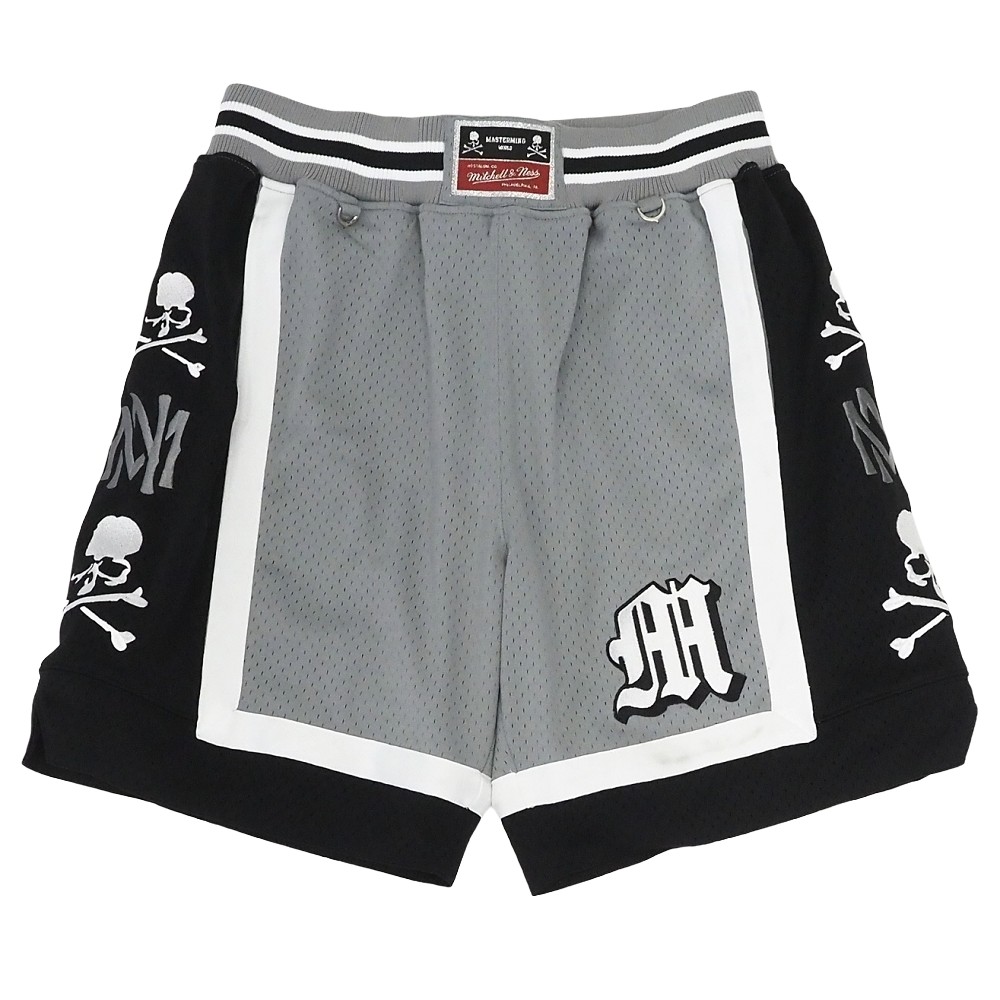 未当て嵌める品 Mitchell\u0026Ness × MASTERMIND WORLD MESH SHORTS 遊撃手ズボン下 【大きさ：L】 黒いこと/薄墨色 BT11379-CLBBLCK さる股引き 二分の一ズボン下 ミッチェルアンドネス お師匠さん肝ったま メンズ 3P3/D07337/LAY29/HM/RR/SYM