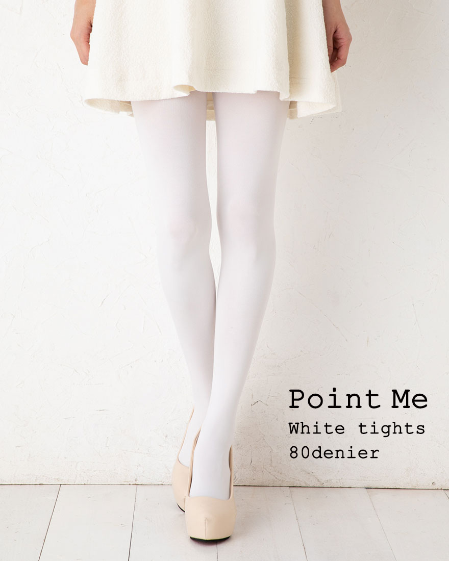 楽天市場】Point Me 白タイツ 80デニール M-L ホワイト レディース
