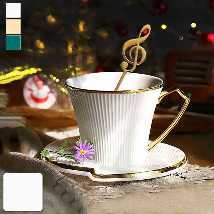 ティーカップ キッチン用品 マグカップ お茶用品 コーヒーカップ 金縁 模様 キッチン用品 エレガント プレゼント シンプル ギフト 上品 ホワイト イエロー