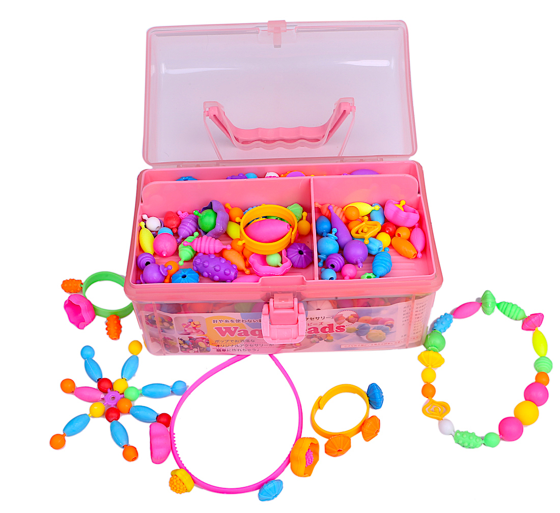 【公式】 Waqubeads（ワクビーズ） 知育玩具 おもちゃ 女の子 アクセサリー 針と糸を使わない ビーズアクセサリー 4歳 5歳 6歳 7歳 8歳 LOTUS LIFE