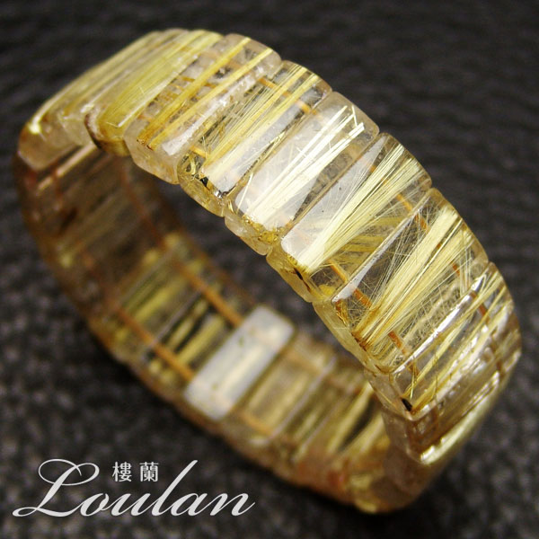 タイチンルチルクォーツ 天然石バングル 石サイズ約21×6.5mm-21×12mm 約67.7g 手首周りサイズ：約18.5cmのみ【限定1点モノ 2130-00-910-005】 天然石 パワーストーン ブレスレット ブレス バングル 26,554円
