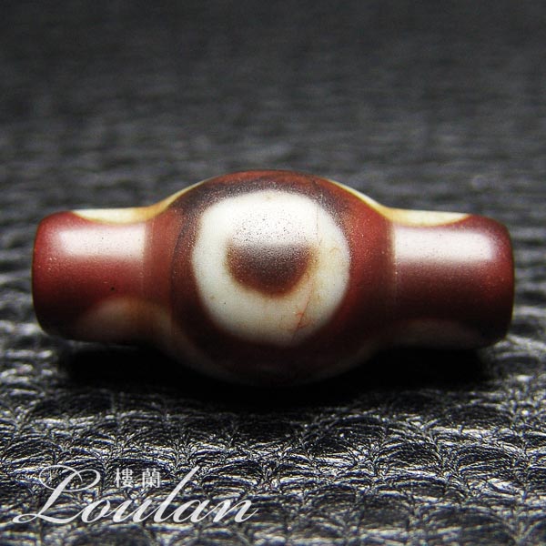 龍紋・独鈷杵型 如意二眼天珠 約31×14mm ◆特選◆【限定1点モノ 1111-30-025-001】 西蔵 チベット 天珠 dZiBeads バラ売り 粒売り