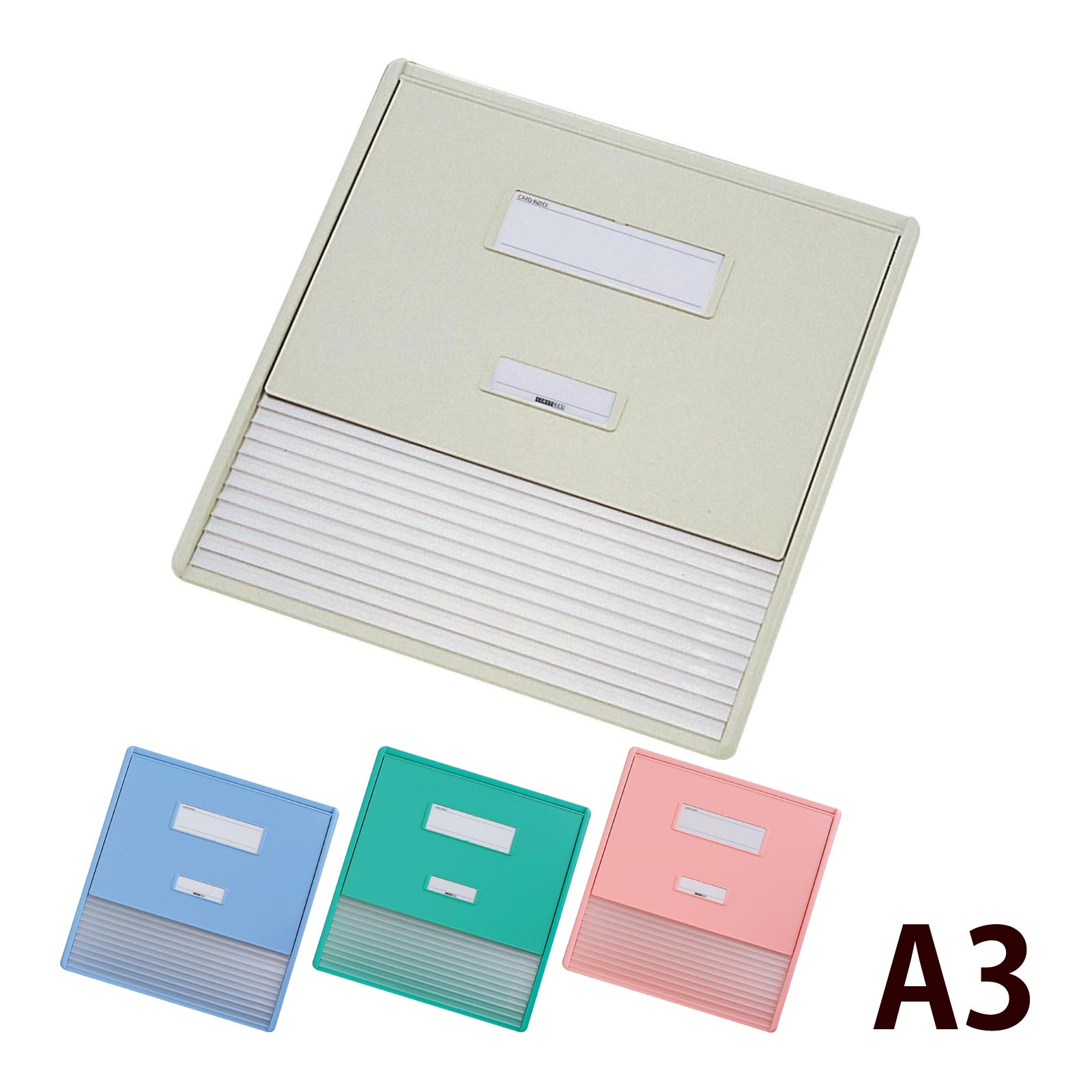 カードインデックス A3-11ポケット A4 縦2面 リヒトラブ 文具 文房具 事務用品 看護情報 見開き 一覧 病院 医療 カルテ 青 緑 オフホワイト ピンク LIHIT LAB. 日本製