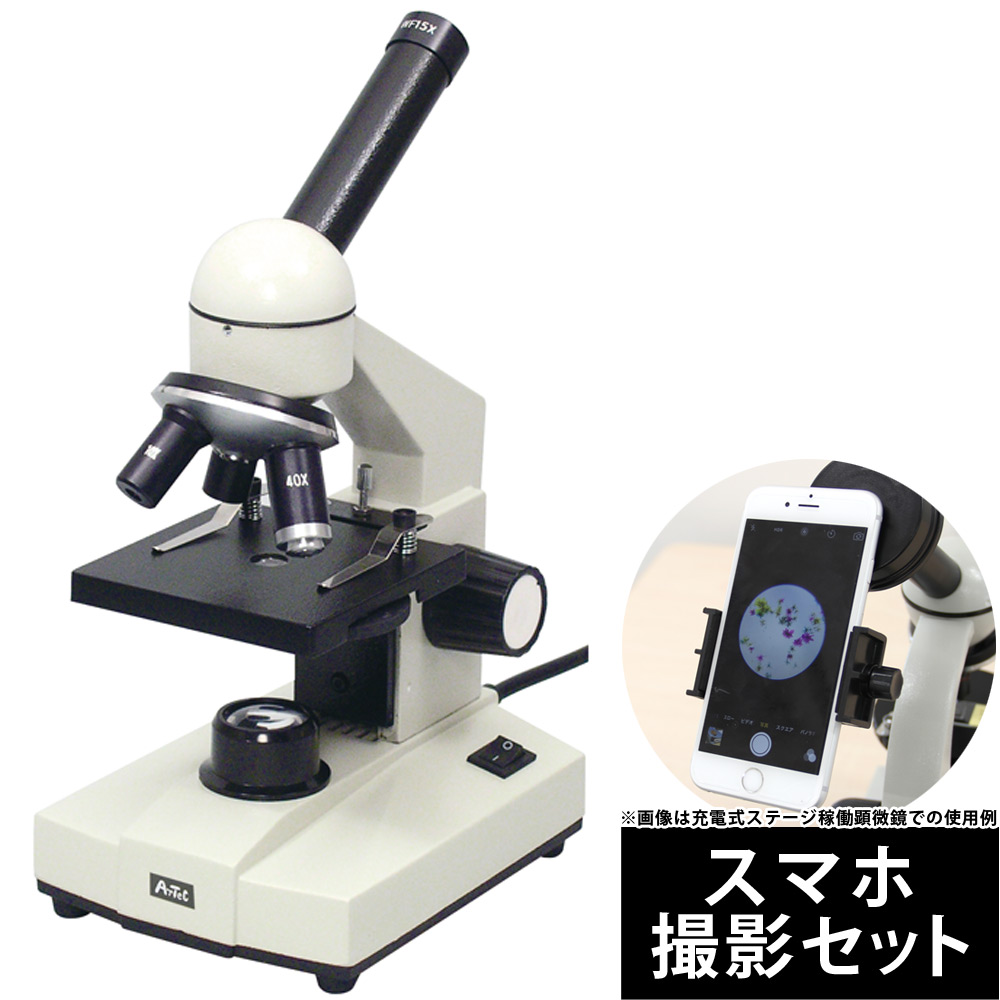 楽天市場 顕微鏡セット ステージ上下顕微鏡 40倍 400倍 小学生 子供 学習 スマホ撮影セット マイクロスコープ 理科 科学 自由研究 生物顕微鏡 実験 ルーペスタジオ