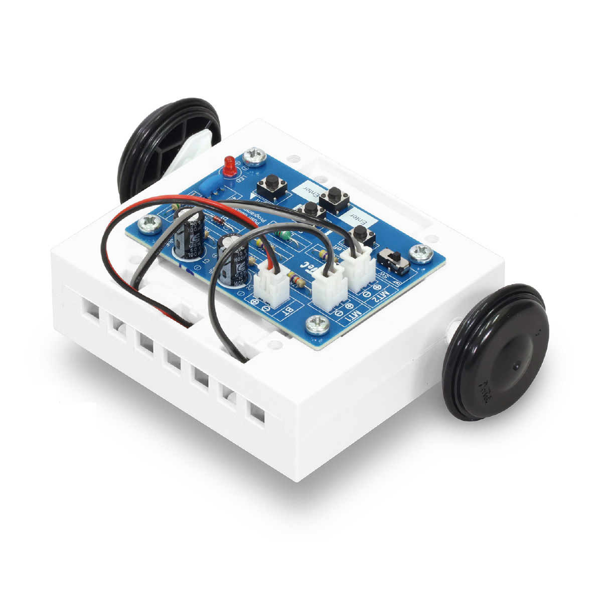 楽天市場 モーター 工作 キット 簡単ボタン制御ロボ 基板組立済 技術 ロボット パーツ 自由研究 中学生 ルーペスタジオ