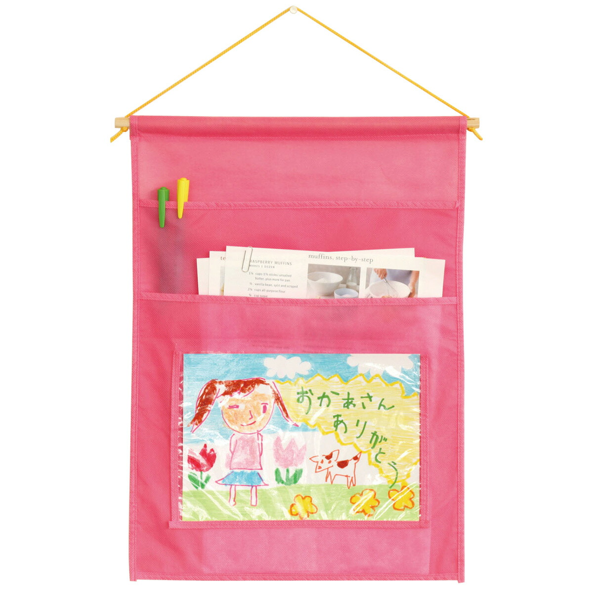 楽天市場 プレゼントマルチウォールケース ピンク 不織布 ウォールポケット 壁掛け 小物いれ 収納 ポストカード 封筒 収納袋 壁掛け収納 ルーペスタジオ