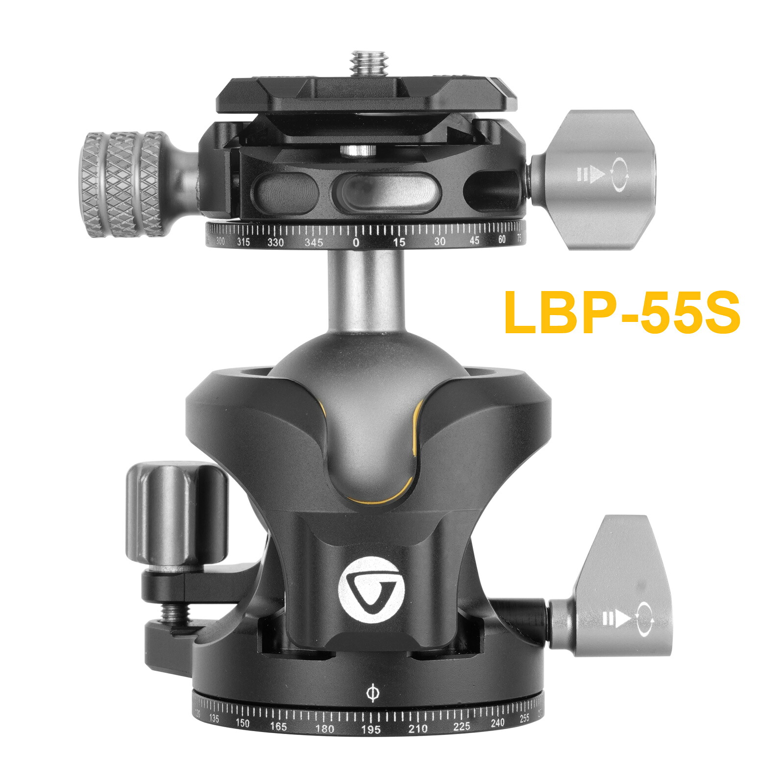 LBP-55S 自由雲台 耐荷重 25KG 軽量中空構造ボール アルカスイス互換 三脚 一脚 バンガード VANGUARD|ルーペスタジオ