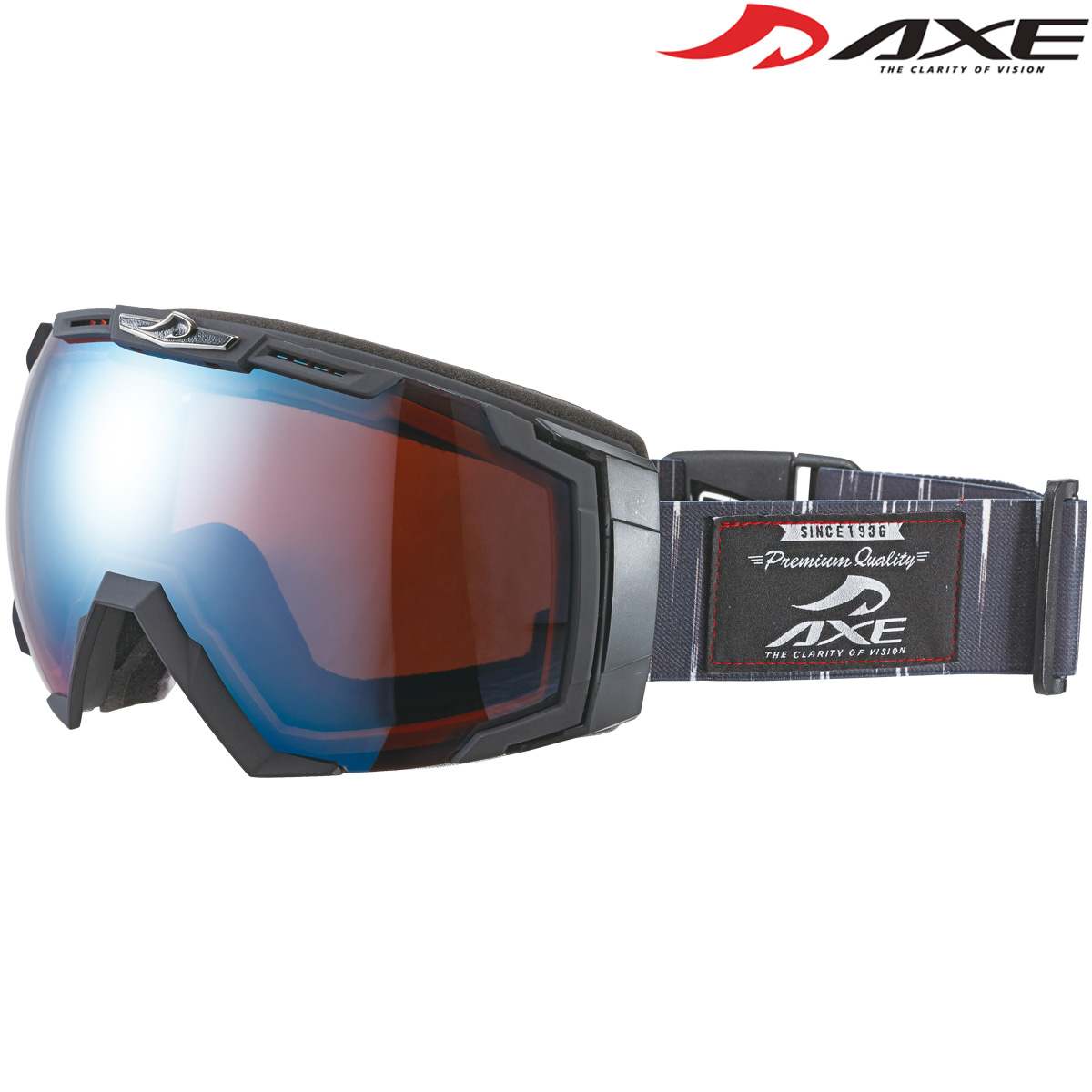 ゴーグル 眼鏡対応 スノーボード スキー ダブルレンズ ミラー 曇り止め [17-18カタログモデル] メンズ ヘルメット対応 スノーゴーグル AX770-WCM AXE アックス