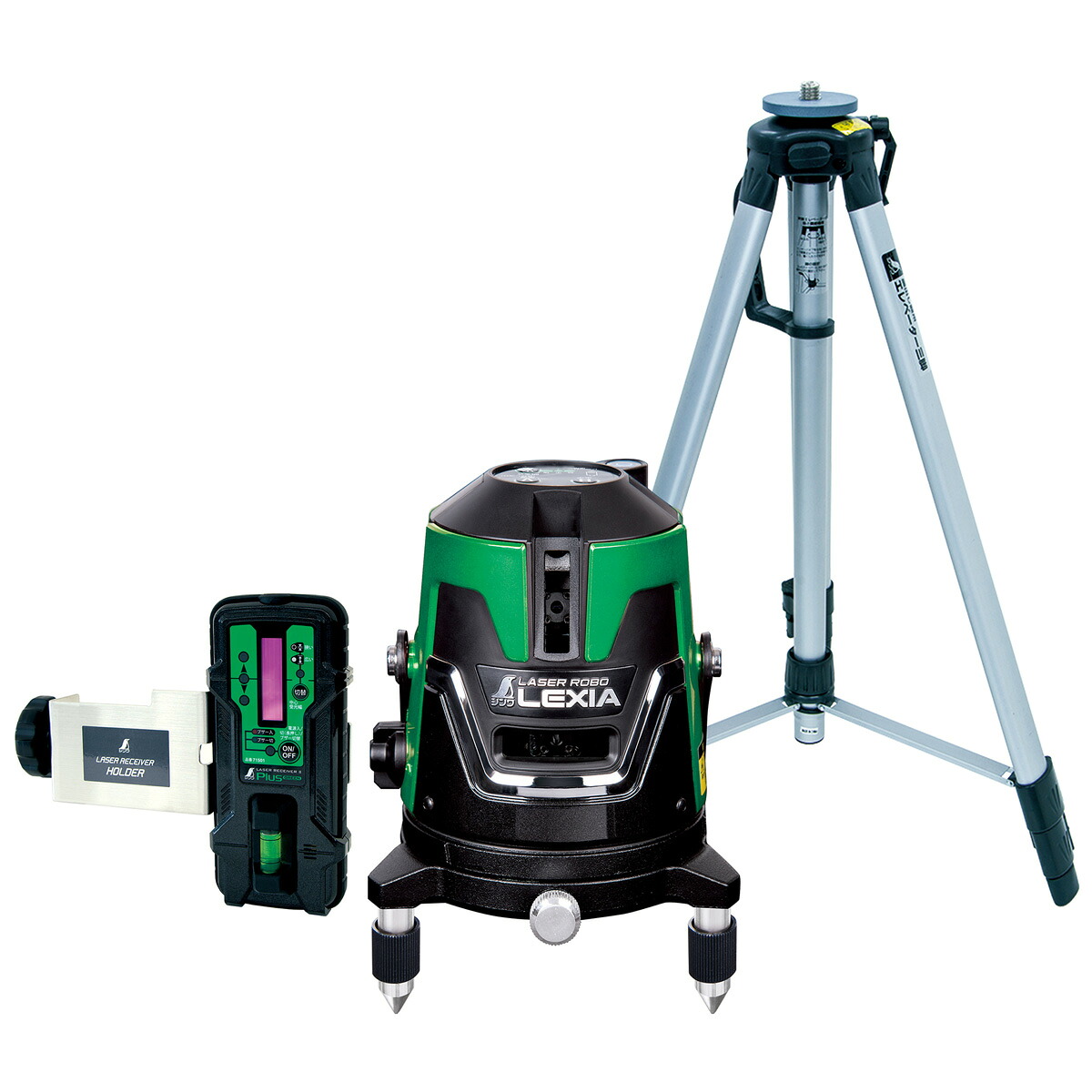 レーザー墨出し器 グリーン 受光器・三脚セット レーザーロボ LEXIA31 70853 防塵 防水 レクシア 屋外 シンワ測定｜ルーペスタジオ