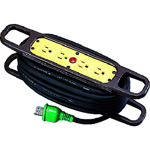 NICHIDO ハンドリール 100V 3芯×10m 黒 アース付 [HR-E104-B] 販売単位：1 送料無料