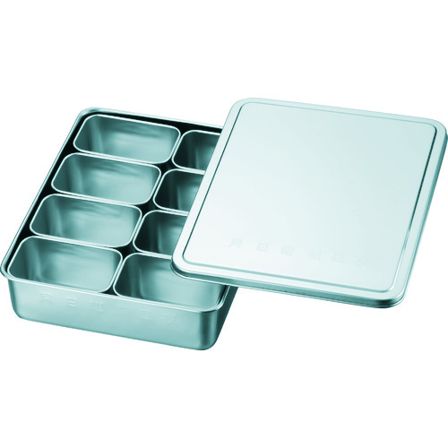 SUGICO 18-8検食用容器 田型日付入 8個入 285×221×63 [KS-901] 販売単位：1 送料無料 7,274円