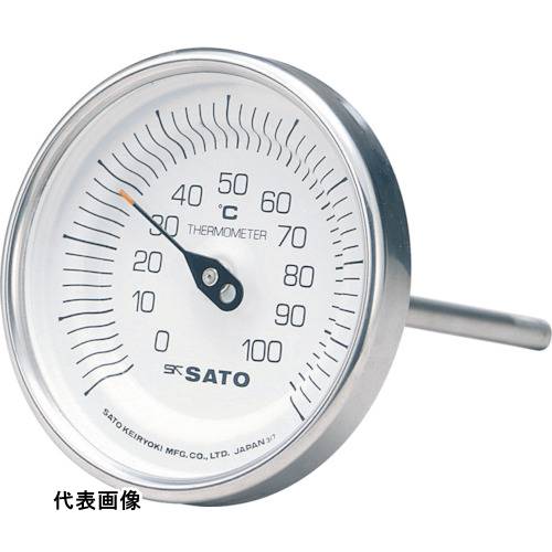 佐藤 バイメタル温度計BM-T型 測定温度範囲0~100℃ 感温部長さ100mm [BM-T-90S-3] 販売単位：1 送料無料