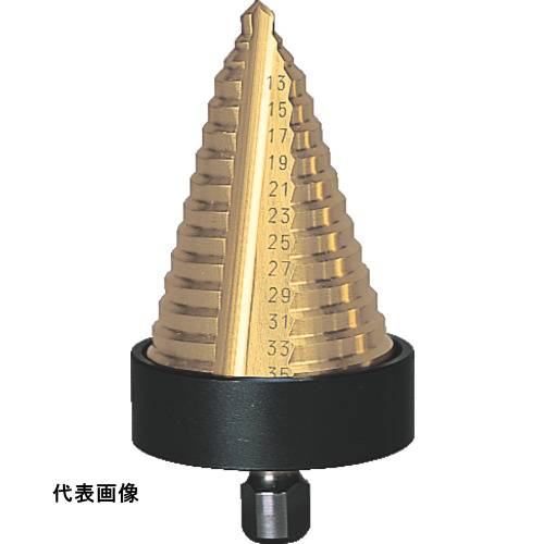 ストレートシャンクタイプ TRUSCO トラスコ中山 ステップドリル 2枚刃チタンコーティング 5~35mm 段数13 [NMS-35G] 販売単位：1 送料無料