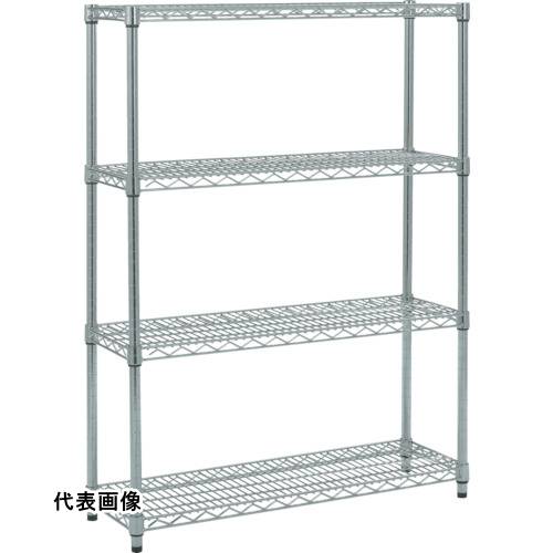 パイプ式メッシュ棚タイプ TRUSCO トラスコ中山 ステンレス製メッシュラック H1228XW605XD457 4段 [TSM-4244] 販売単位：1 送料無料｜ルーペスタジオ 44,462円