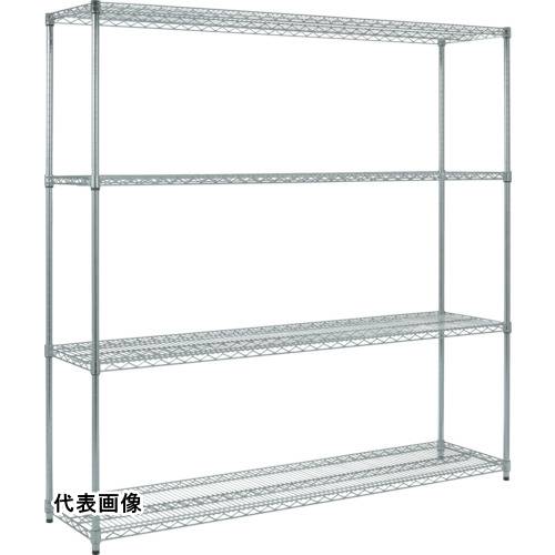パイプ式メッシュ棚タイプ TRUSCO トラスコ中山 ステンレス製メッシュラック H1838XW605XD457 4段 [TSM-6244] 販売単位：1 送料無料｜ルーペスタジオ