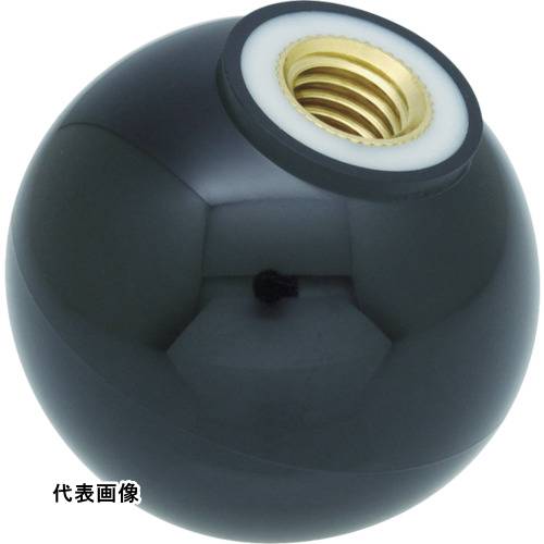 握り玉 樹脂製 TRUSCO トラスコ中山 樹脂製握り玉 芯金付き 黒 25XM6mm(20個入) [TPC25-6BK] 販売単位：1 送料無料