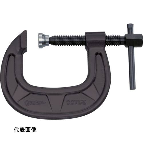 スーパー シャコ万力(C型)強力ワイドタイプ 125mm メタリックグレー焼付塗装 [CC125E] 販売単位：1 送料無料