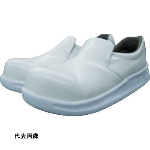 作業靴 ワークシューズ おすすめ 仕事 靴 厨房 シューズ くつ 滑らない 日進 耐滑樹脂先芯入り厨房シューズ V5100 白 23.5cm 食品工場 キッチン 飲食店 [V5100W-23.5] 販売単位：1 送料無料