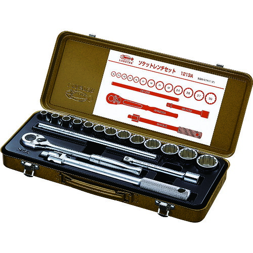エビ ソケットレンチセット 差込角12.7mm 12角 [1213A] 販売単位：1 送料無料｜ルーペスタジオ