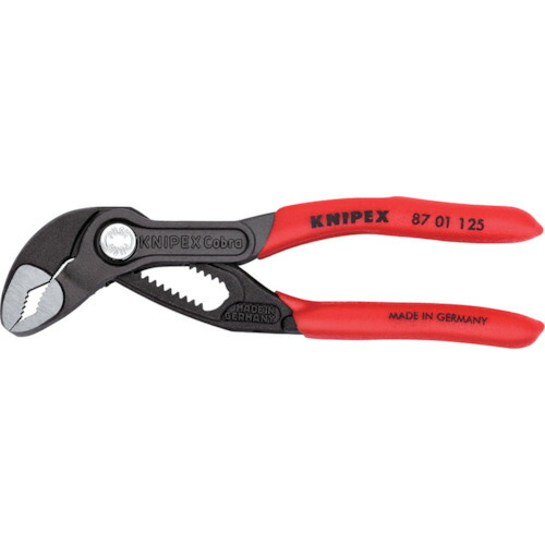 KNIPEX ミニウォーターポンププライヤー コブラ 125mm ソフトプラスチックハンドル [8701-125] 販売単位：1 送料無料