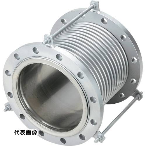 フレキシブルメタルホース NFK 排気ライン用伸縮管継手 フランジ5K/SS400(接液部SUS) 200A×150L [NK-7300/5K-SS400-200A-150L] NK73005KSS400200A150L 販売単位：1 送料無料