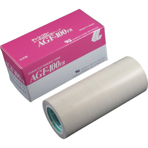 chukoh フッ素樹脂(テフロンPTFE製)ガラスクロス粘着テープ AGFー100FR 0.13t&times;150w&times;10m [AGF100FR-13X150] 販売単位：1 送料無料｜ルーペスタジオ
