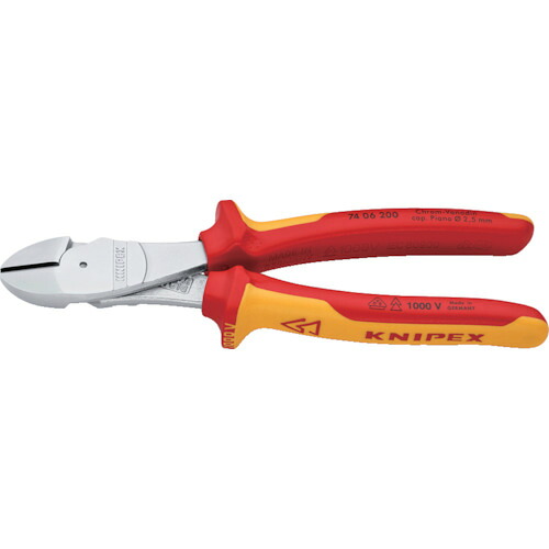 ニッパ 絶縁タイプ KNIPEX 絶縁1000V強力型ニッパー 200mm [7406-200] 販売単位：1 送料無料｜ルーペスタジオ