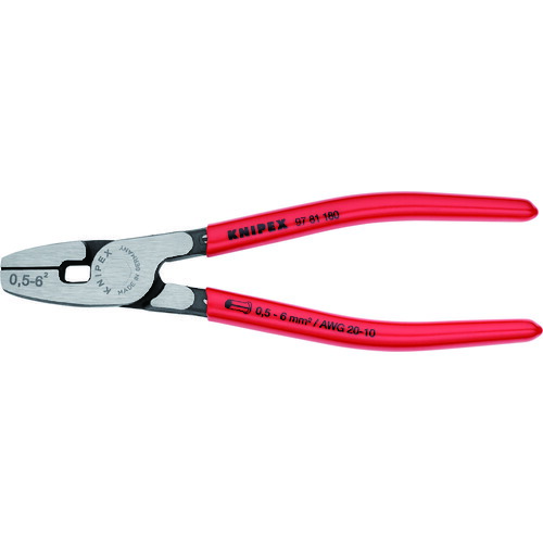 KNIPEX 9781-180 エンドスリーブ用圧着ペンチ 全長180mm [9781-180] 販売単位：1 送料無料