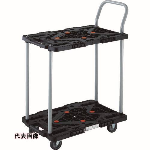 樹脂製 連結タイプ TRUSCO トラスコ中山 樹脂製台車 2段式ルートバン 600X400 ハンドル付 青 [MPK-6024-B] 販売単位：1 送料無料｜ルーペスタジオ