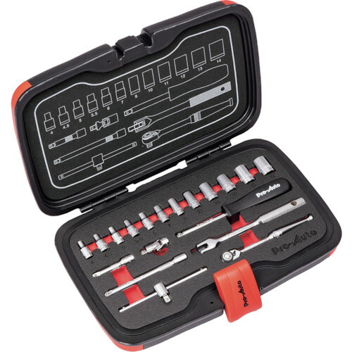 Pro-Auto 1/4DR.19PCソケットレンチセット [PA2019] PA2019 販売単位：1 送料無料