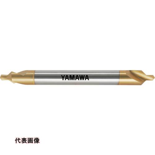 ヤマワ ロングシャンクコーティング強ねじれ溝A形90&deg; センタ穴ドリル CE-QL V L100 2X90&deg;X6 [CE-QL-V-L-100-2X6] 販売単位：1 送料無料｜ルーペスタジオ