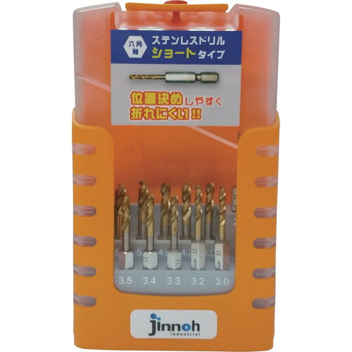 jinnoh ステンレスドリル ショート六角軸14本セット TCHS14S [TCHS-14S] TCHS14S 販売単位：1 送料無料