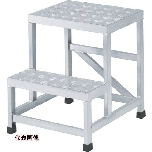 TRUSCO トラスコ中山 アルミ製溶接一体構造型作業台 二段縞板タイプ(完成品) W500×D600×H500 [WTDBC2-5650] WTDBC25650 販売単位：1 送料無料
