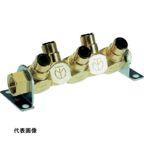 チヨダ エア分岐管 フリージョイント4 5WAY 適用チューブ8mm ネジサイズRc3/8 二面幅21mm [5MM2-08] 販売単位：1 送料無料