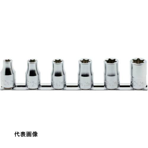 Ko-ken 12.7mm差込 トルクスソケット(ナット用)レールセット 6ヶ組 [RS4425/6-N] RS44256N 販売単位：1 送料無料