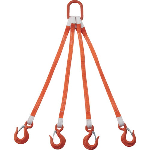 TRUSCO トラスコ中山 4本吊ベルトスリングセット 25mm幅X1m 吊り角度60&deg;時荷重2.58t(最大使用荷重3t) [G25-4P10-2.58] G254P102.58 販売単位：1 送料無料｜ルーペスタジオ