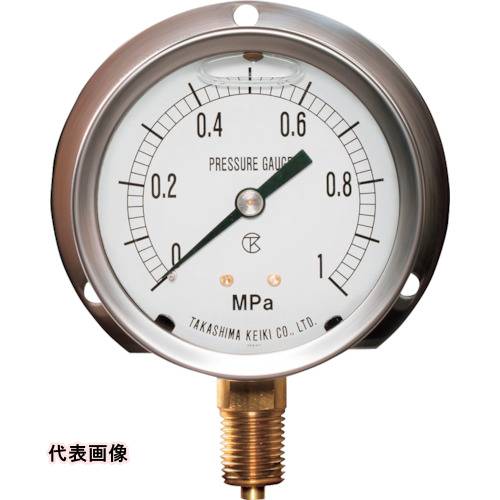 高島 グリセリン入圧力計(B枠立型・φ60)圧力レンジ0.0~2.5MPa R1/4【1314125】 [1314125] 1314125 販売単位：1 送料無料