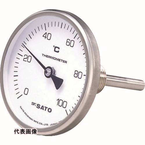 佐藤 バイメタル式温度計BM-T-75S 0~100℃100L(2110-22) [BM-T-75S-5] 販売単位：1 送料無料